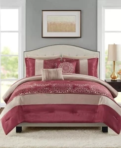 JUEGO DE SÁBANAS ALMOHADAS DE ORO ROJO ADDISON PARK SAMARA 9 PIEZAS EDREDÓN KING - Imagen 1 de 1