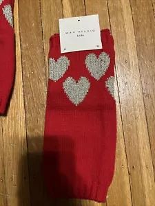 Max Studio Kids Red Heart Dance Leg Warmers 1 pair Size:4-6 New - Picture 1 of 1