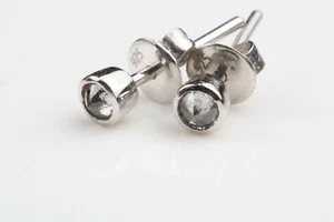 3,0 mm Salz Pfeffer Grau Diamant Ohrstecker Top Cut Diamant Ohrstecker Silber Minimalistisch Stud - Bild 1 von 9