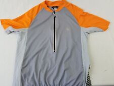Canari Cycling Biking Jersey Mens Size Large gray Pullover 3/4 Zip Short Sleeve