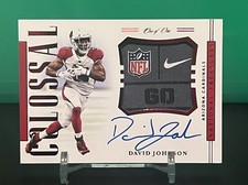 2018 National Treasures Football 1/1 Laundry Tag  David Johnson ARI CARDINALS
