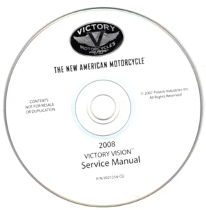 Genuine Victory Dealer/Owners Service/Repair Manual CD 2008 Vision Street/Tour - Picture 1 of 1