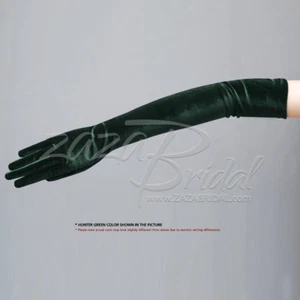 Guantes de terciopelo elásticos de 19,5" de largo sin cordones 12 BL/varios colores - Imagen 1 de 10