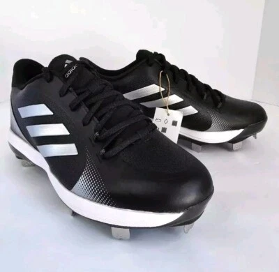 Adidas PureHustle 2 Softball Metal Cleats Black White H00984 Women's Size 9.5 - Image 1 of 4