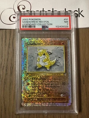 PSA 7 - Pokemon SANDSHREW 91/110 Reverse Holo - LEGENDARY COLLECTION - Fireworks - Image 1 of 2