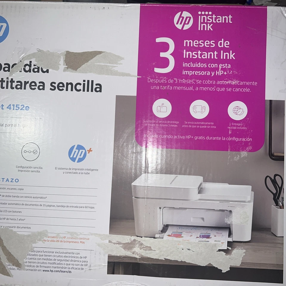 HP DeskJet 4152E All-in-One Wireless Color Inkjet Printer FOR PARTS NOT WORKING - Image 1 of 1