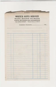1950's White's Auto Service, Kingsport Tennessee Blank Statement Sheet - Picture 1 of 1