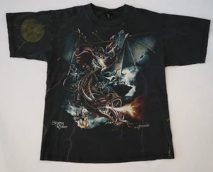Camisa Dragón Vintage Años 90 Otros Mundos Estampada por Todo Mundo Talla XL DOP - Imagen 1 de 13