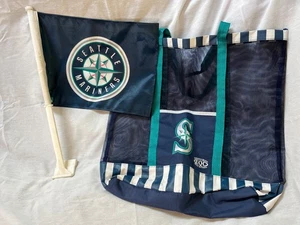 Seattle Mariners Car Flag and Mesh bag - Picture 1 of 7