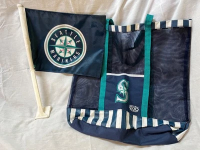 Seattle Mariners Car Flag and Mesh bag - Image 1 of 4