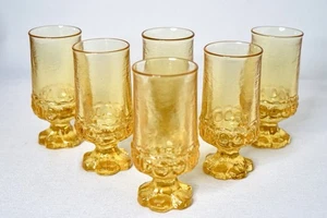 VTG 70s Franciscan Tiffin Madeira Cornsilk Yellow Footed Goblets 6.5”, Set Of 6 - Picture 1 of 14