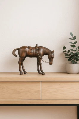 caballo de madera vintage hogar decorativo fino artefacto hecho a mano india DHL express Foto 1 de 4