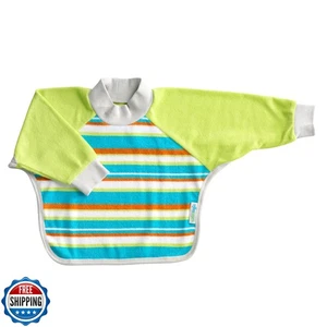 Kiddologic Bibit-all Baby Feeding Bib, Long Sleeves, Ribbed Cuffs, High Colla - Foto 1 di 5