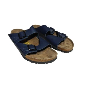 Betula Birkenstock Arizona Blue Leather Sandals Mens Size 10 Narrow Width - Picture 1 of 12