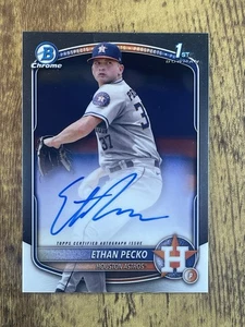ETHAN PECKO 2025 1st Bowman Chrome Prospect On-Card AUTO #CPA-EPE Houston Astros - Imagen 1 de 2