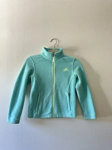 North Face Fleece Zip Up Kids Aqua Blue Size 7/8 - Picture 1 of 11
