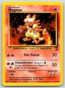 Magmar - Base Set 2 51/130 Vintage WotC Pokemon 151 Card LP - Picture 1 of 2