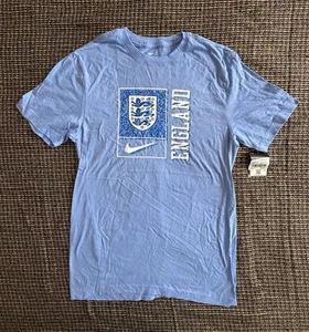 Nike England National Team Core Soceer Short Sleeve T Shirt Baby Blue Size S - Picture 1 of 11