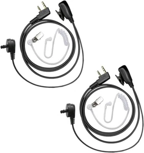 Walkie Talkie Earpiece Air Acoustic Tube Earpieces Headset with Mic 2 Pin PTT - Picture 1 of 7