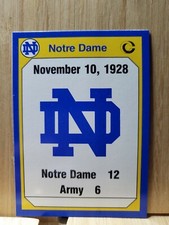 1928 ARMY🏆1990 College C. NOTRE DAME #176 Fighting Irish NFL Card🏆