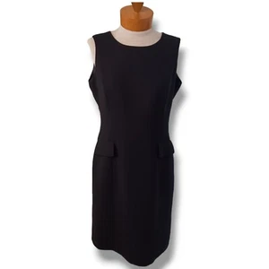 Size 10 Petite Calvin Klein Sheath Dress Black Cocktail Business Pink - Picture 1 of 14