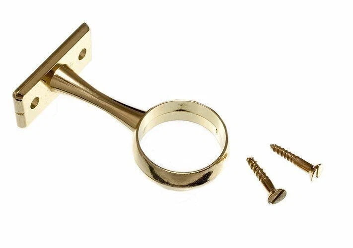 Staffa di supporto centrale rotaia per guardaroba placcata in ottone 25 mm - Immagine 1 di 1