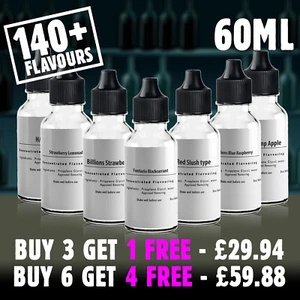 60ml E Liquid Flavour Concentrate DIY Vape Juice Mix Extra Strong UK made PG 0mg - Picture 1 of 141