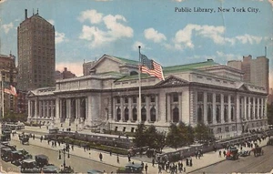 NEW YORK CITY - Public Library - Fifth Avenue - 1919 - automobiles - Picture 1 of 2