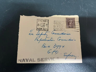 (1019) 2-6-2025 - Australia - Very old WWII era military cover (1947) Navy - Image 1 of 2