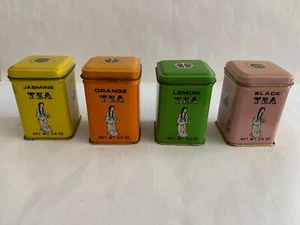 Vintage Kwong Sang Tea Co Mini Canisters Set of 4 - EMPTY - Picture 1 of 5