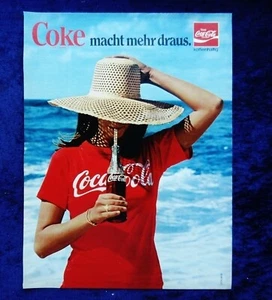 Coca Cola, Coke, originale Werbung aus 1978 "Coke macht mehr draus" Sonnenhut - Picture 1 of 1