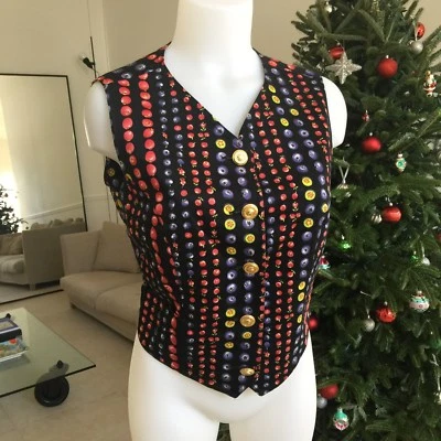 VERSACE JEANS COUTURE Chaleco Mujer Algodón Estampado Fruta Talla IT Grande desde 1995 Foto 1 de 4