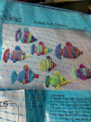 FiberSpace Felted Fish pattern, #P-1. Fun felting project! New in Package - Image 1 of 4