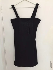 SALE Cubus Dress Mini Black Pencil Bodycon Evenin Elegant Classy 40 Medium M - Picture 1 of 3