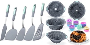 5 Pieces Silicone Spatula Set and 52 Pieces Silicone Bakeware Set - Picture 1 of 8