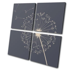 Blumen Pusteblumen Silouhette LEINWAND WANDBILD Bild Druck VA - Bild 1 von 1