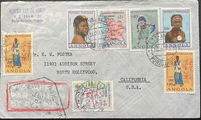 1963 年安哥拉 #386-7,#396(2),#400,#420,封面上 #429,Porto Ambom 到美国 *d — 第 1/3 张图片