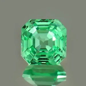 Piedra preciosa suelta de zafiro verde ceilán impecable natural de 8 quilates corte Asscher 10x10 mm - Imagen 1 de 4