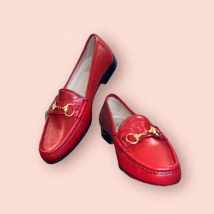 CHURCH’S Prima Classe Horsebit Luxury Red Leather Shoes Handmade In Italy EUC 8M - Picture 1 of 19