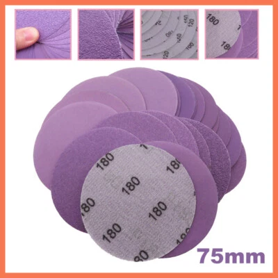 75mm Wet and Dry Sanding Discs 3 inch Sandpaper Hook and Loop Pads Grit 60-10000 - Image 1 of 4