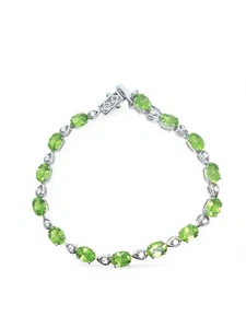 925 Silber Peridot Armband Natürlich Peridot Moissanit Armband für Sie - Bild 1 von 12