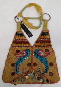 Bolso de Hombro Estilo Boho Marca Retro Cartera Decorado Ornamentado Hecho en India - Imagen 1 de 9