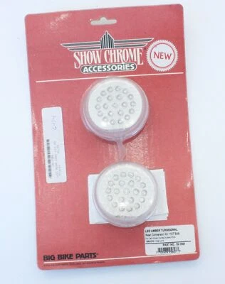 Show Chrome Amber LED Replacement Rear Turn Signals for 98-05 Honda Cruisers - Image 1 of 4