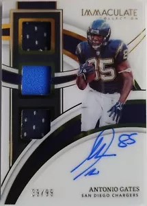 2022 Panini Immaculate Collection /99 Triple Jersey Patch Auto Antonio Gates - Picture 1 of 2