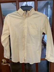 Izod L S  Dress Button Up Shirt, Boys Size 10,  Yellow  New without tags