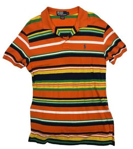 Camisa Polo Ralph Lauren Para Hombre Grande Azul Brillante Amarillo Verde Naranja Rayas Algodón - Imagen 1 de 6