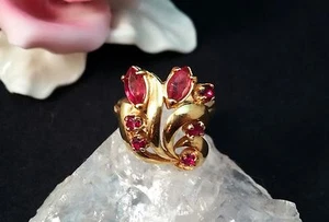 Ring Goldring 750 18 k Turmalinen Handarbeit 51 Größe - Picture 1 of 4