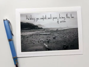 Foggy Beach Oregon Sympathy Card w/ Env. Blank Inside for your personal message - Picture 1 of 7