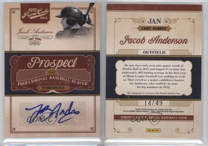2011 Playoff Prime Cuts Prospect Signatures Century Gold /49 Jacob Anderson Auto