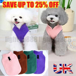 UK Autumn Winter Pet Vest Puppy Dog Coat Harness Jumper Sweater Winter Clothes - Picture 1 of 13